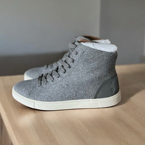 🌻NEW w/box Frye 'Ivy" Wool Leather Blend Hi-Top Sneaker Shoe Women's Size 9.5. - Picture 7 of 13